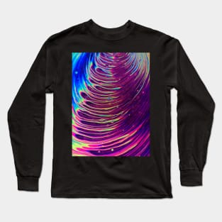 Trippy Neon Waves Long Sleeve T-Shirt